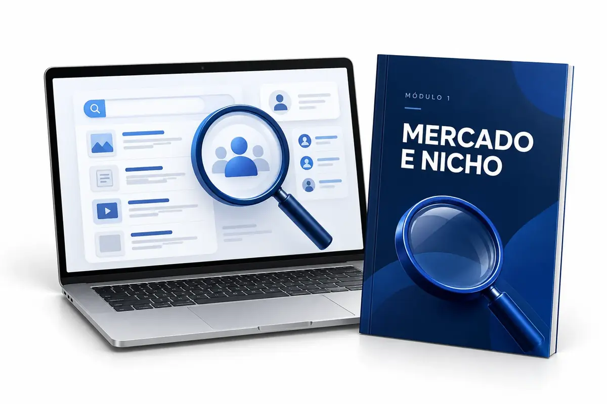 Mockup ilustrativo do módulo Mercado e Nicho
