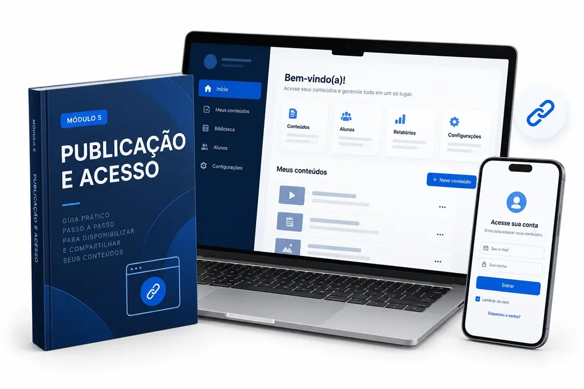 Mockup ilustrativo do módulo Publicação e Acesso